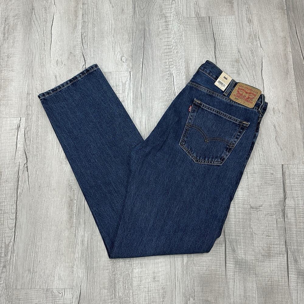 NWT Levis 505 Jeans Mens 38x36 Dark Denim Straight Leg Regular Fit Workwear